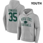Youth Michigan State Spartans NCAA #35 Sam Edwards Gray NIL 2022 Fanatics Branded Gameday Tradition Pullover Football Hoodie QI32L21QA